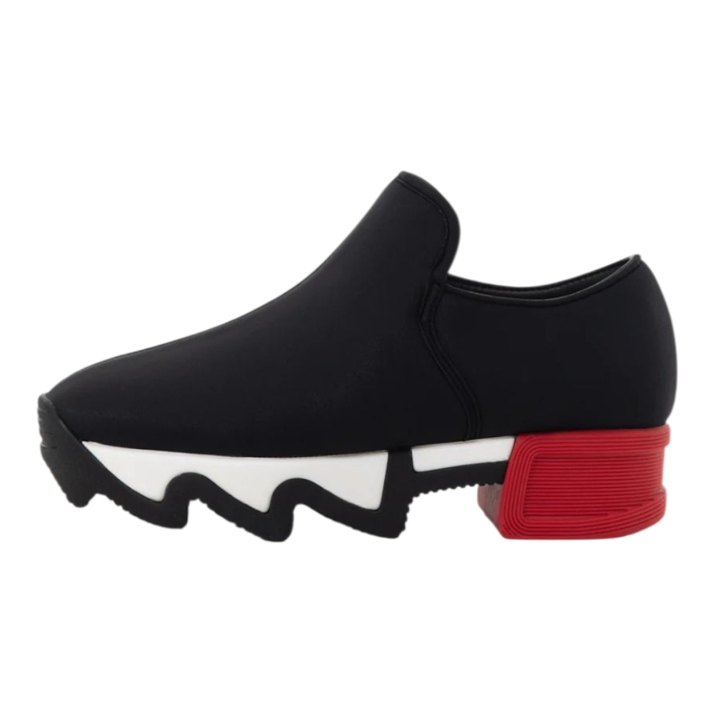 IRI Black Slip-On Sneakers with Red Sole